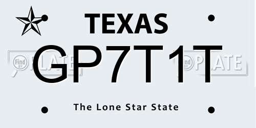 GP7T1T Texas License Plate