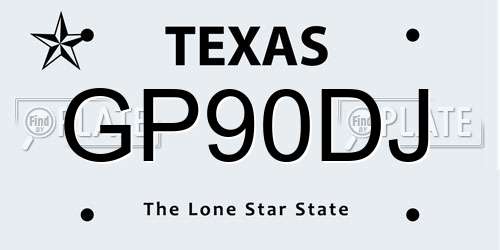 GP90DJ Texas License Plate