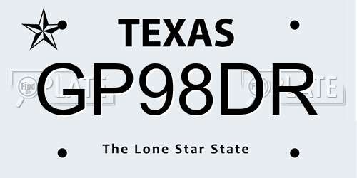 GP98DR Texas License Plate