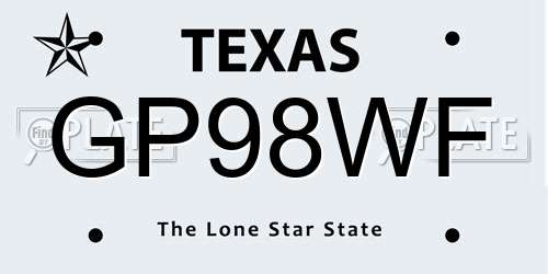 GP98WF Texas License Plate
