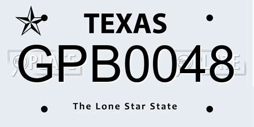 GPB0048 Texas License Plate