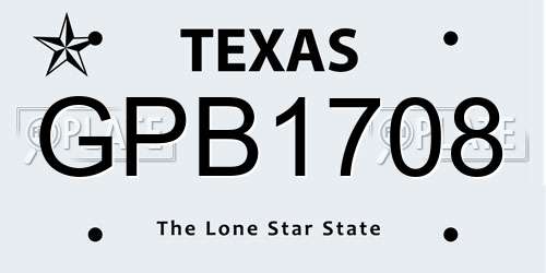 GPB1708 Texas License Plate