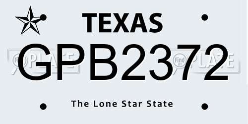GPB2372 Texas License Plate