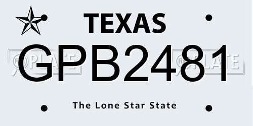 GPB2481 Texas License Plate
