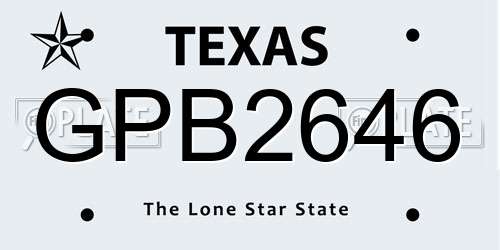 GPB2646 Texas License Plate