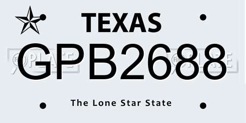 GPB2688 Texas License Plate