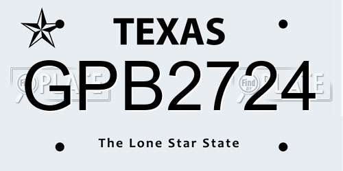 GPB2724 Texas License Plate