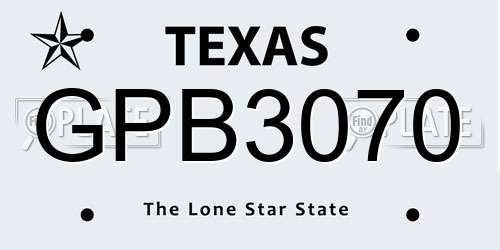 GPB3070 Texas License Plate
