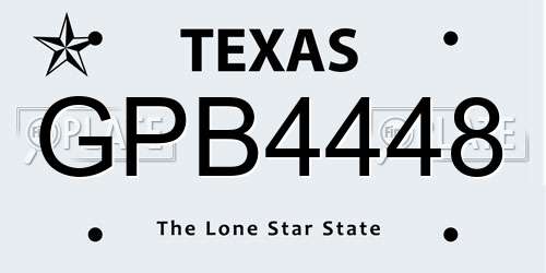 GPB4448 Texas License Plate