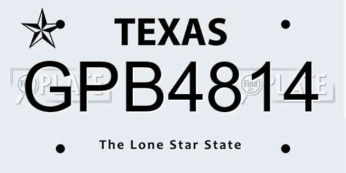 GPB4814 Texas License Plate