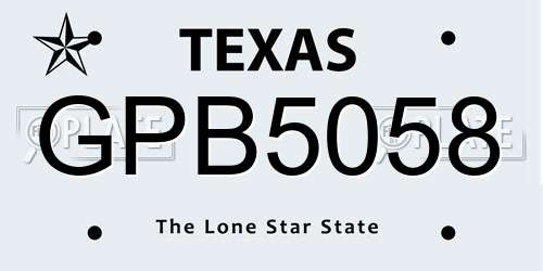 GPB5058 Texas License Plate