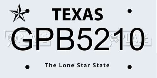 GPB5210 Texas License Plate