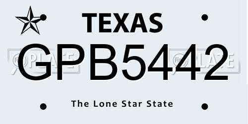 GPB5442 Texas License Plate