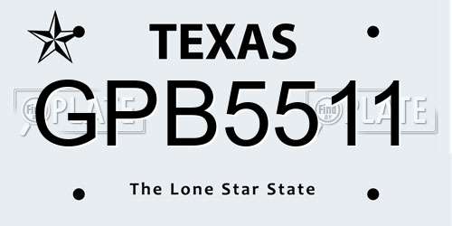 GPB5511 Texas License Plate