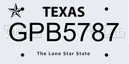 GPB5787 Texas License Plate