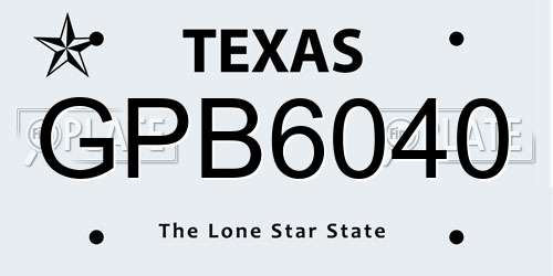 GPB6040 Texas License Plate