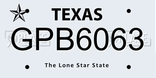 GPB6063 Texas License Plate