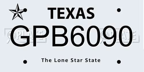 GPB6090 Texas License Plate
