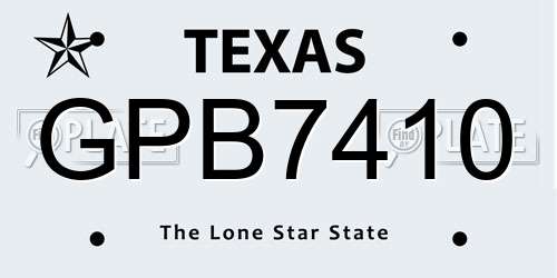 GPB7410 Texas License Plate