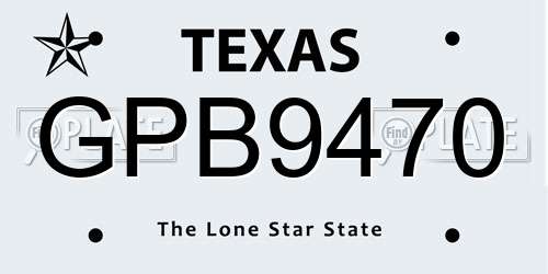 GPB9470 Texas License Plate