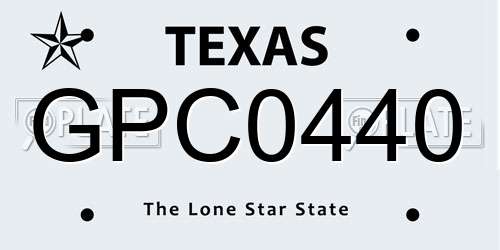 GPC0440 Texas License Plate