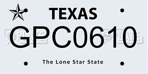 GPC0610 Texas License Plate