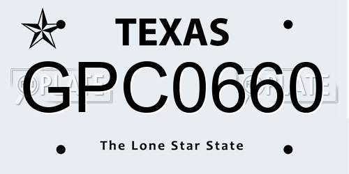 GPC0660 Texas License Plate