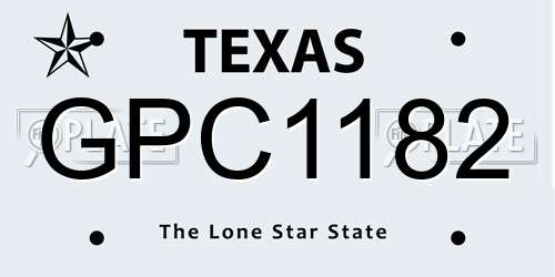 GPC1182 Texas License Plate