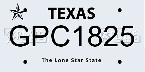 GPC1825 Texas License Plate
