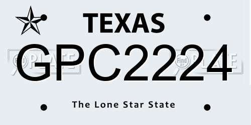 GPC2224 Texas License Plate