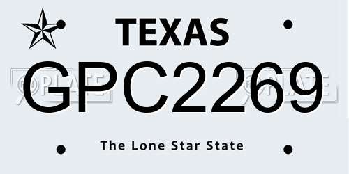 GPC2269 Texas License Plate