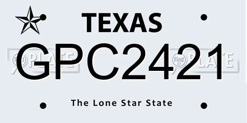 GPC2421 Texas License Plate