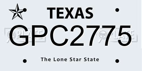 GPC2775 Texas License Plate