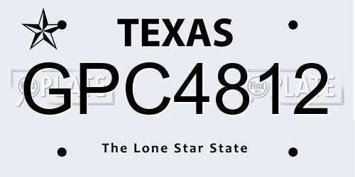 GPC4812 Texas License Plate