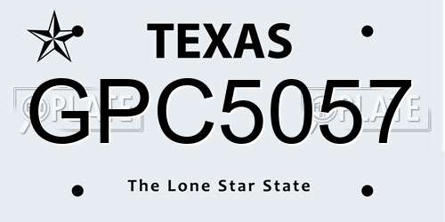 GPC5057 Texas License Plate