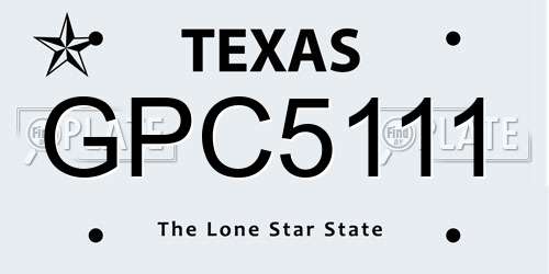 GPC5111 Texas License Plate