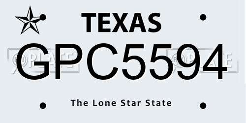 GPC5594 Texas License Plate