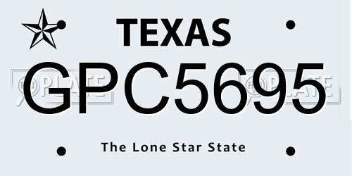 GPC5695 Texas License Plate
