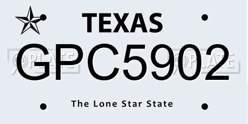 GPC5902 Texas License Plate