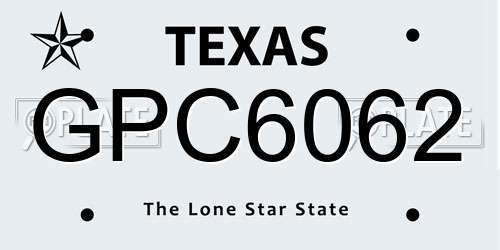 GPC6062 Texas License Plate