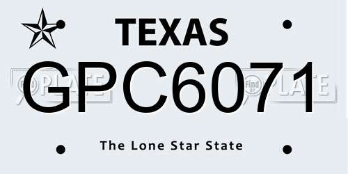 GPC6071 Texas License Plate