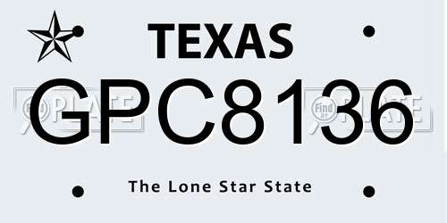 GPC8136 Texas License Plate