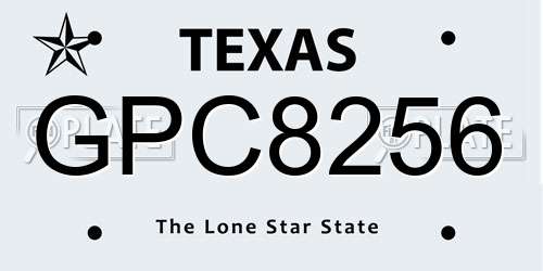 GPC8256 Texas License Plate