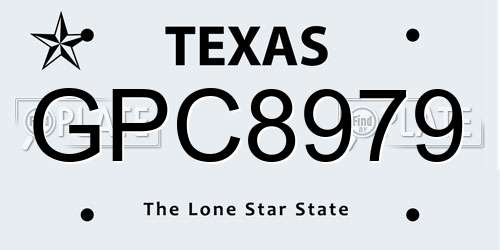 GPC8979 Texas License Plate