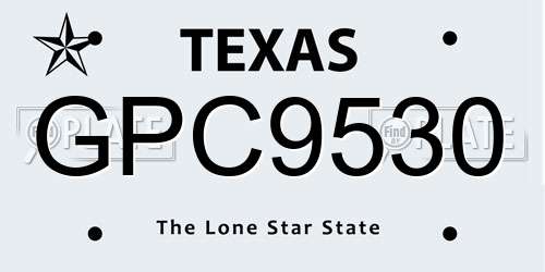 GPC9530 Texas License Plate