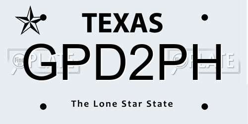 GPD2PH Texas License Plate