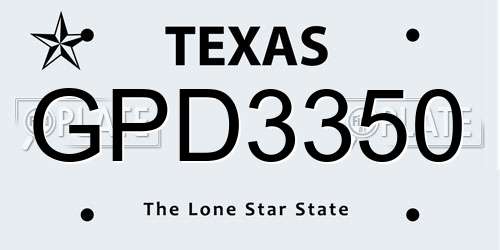 GPD3350 Texas License Plate