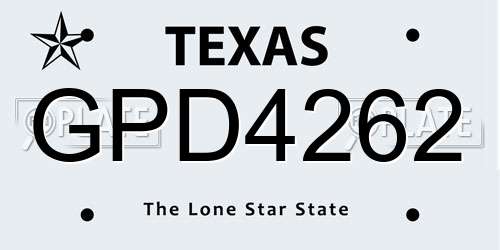 GPD4262 Texas License Plate