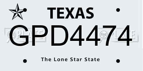 GPD4474 Texas License Plate