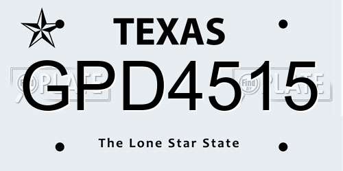 GPD4515 Texas License Plate